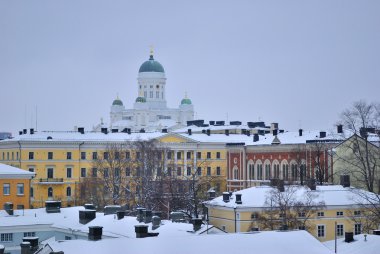 Winter twilight in Helsinki clipart