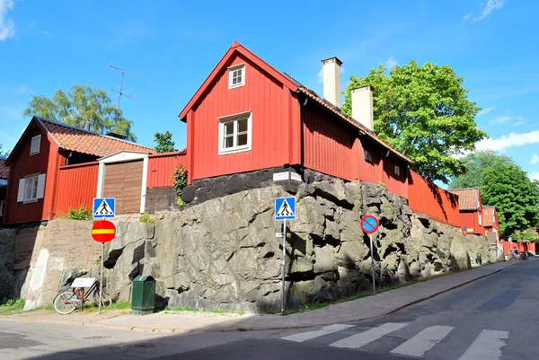 Sztokholmie. stary ulica w Södermalm — Zdjęcie stockowe