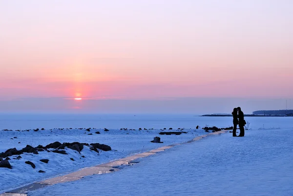 Iki ve güzel günbatımı — Stok fotoğraf