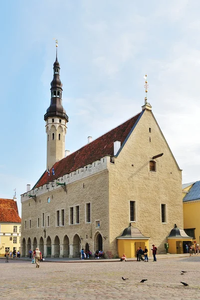 Ratusz Tallinn Estonia Arhitektural Wybitny Zabytek Późnego Gotyku — Zdjęcie stockowe