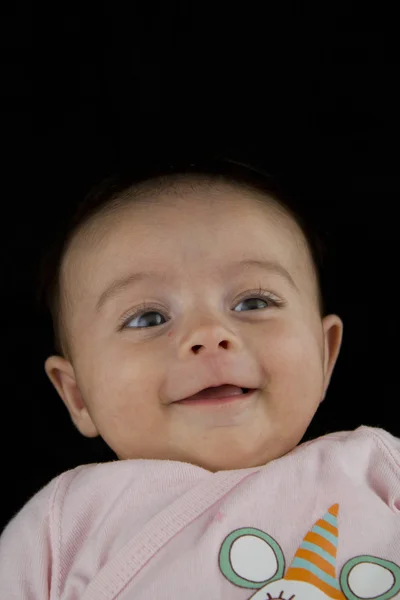 Comportamento e expressão facial da menina de 2 meses de idade — Fotografia de Stock
