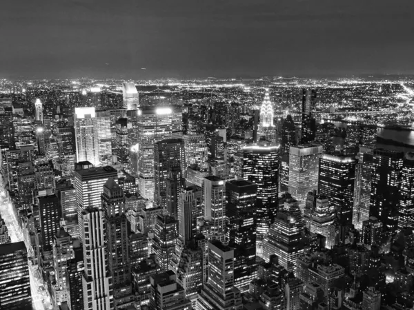 纽约城的夜景 — 图库照片