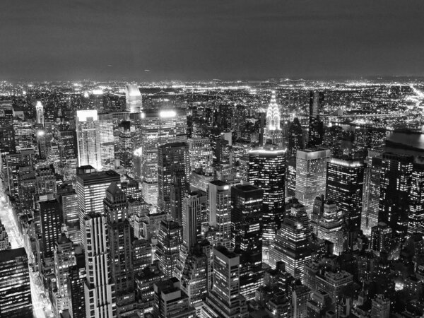 Night View of New York City from Empire State Building