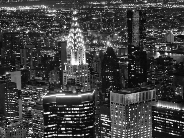 New york city éjszakai látképe — Stock Fotó