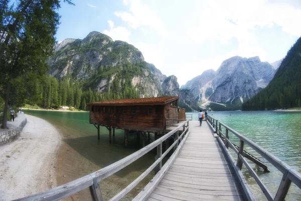 Braies jezero, Itálie — Stock fotografie