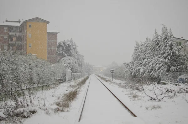 Пейзаж После Снежной Бури Италии — стоковое фото