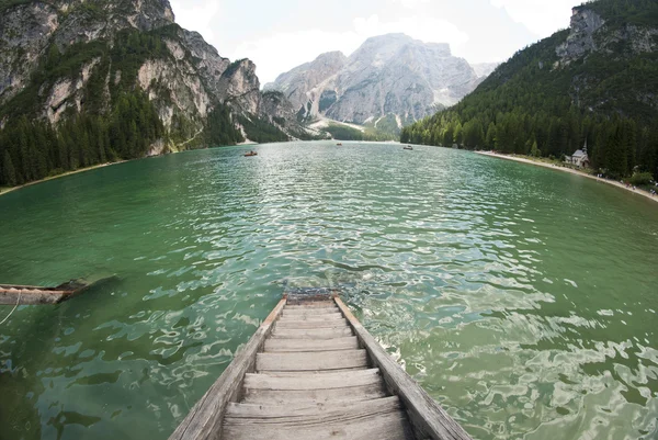 Braies jezero, Itálie — Stock fotografie