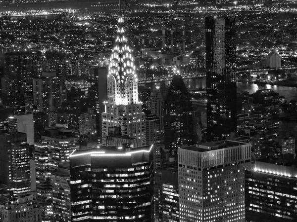 New york city éjszakai látképe — Stock Fotó