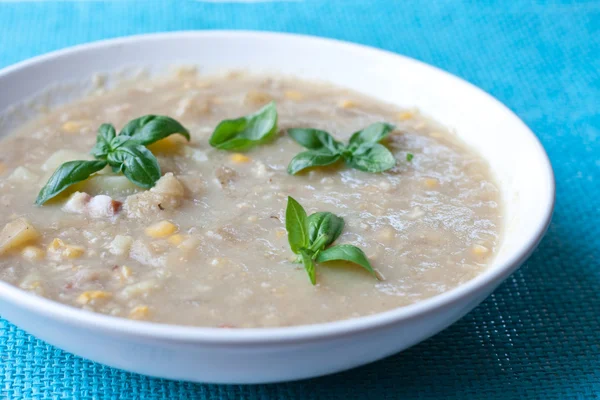 Potato soup with corn — Stock Photo, Image