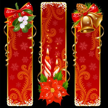 Noel ve yeni yıl dikey Bannerlar