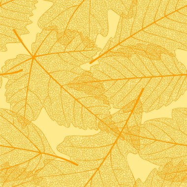 Seamless autumn leaves pattern clipart