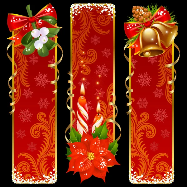 Christmas and New Year vertical banners — Stock Vector