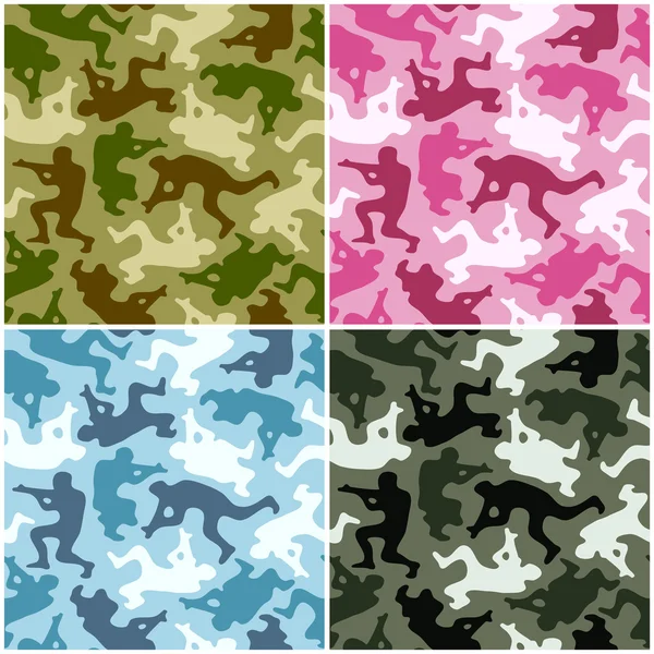 Camouflage set. Flecken in Form von Männern mit Waffen — Stockvektor