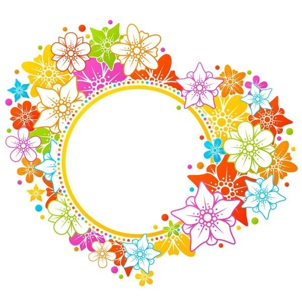 Cadre coloré floral — Image vectorielle
