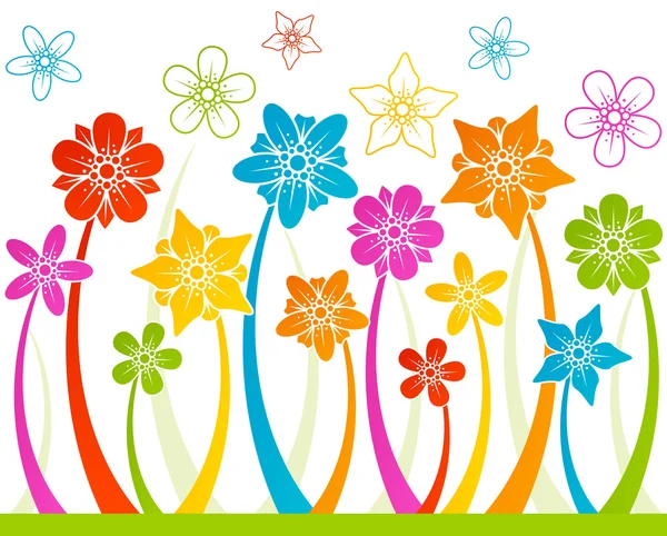 Floral horizontal fond sans couture — Image vectorielle