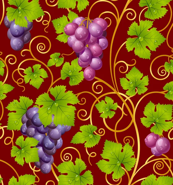 Seamless grape pattern — Stock Vector