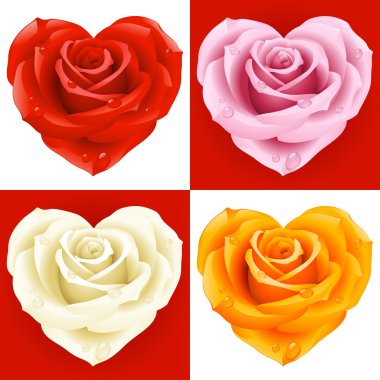 Roses in the shape of heart clipart