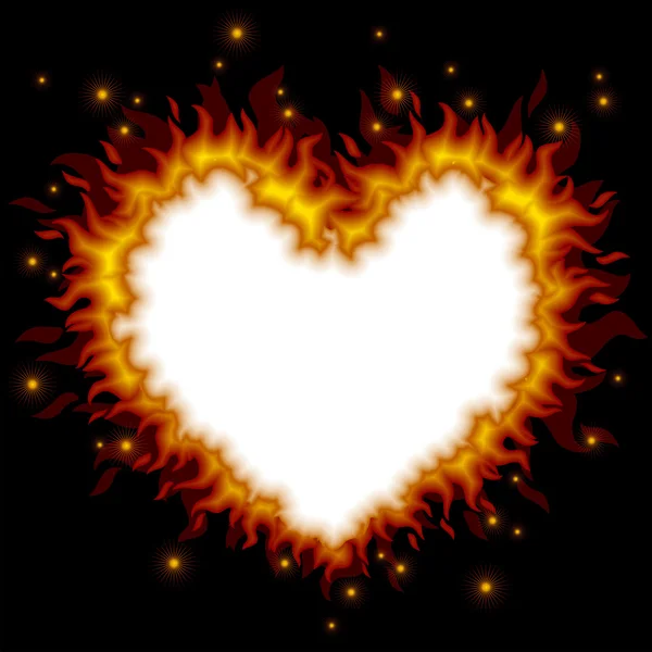Ateşli kalp kartı 2 — Stok Vektör