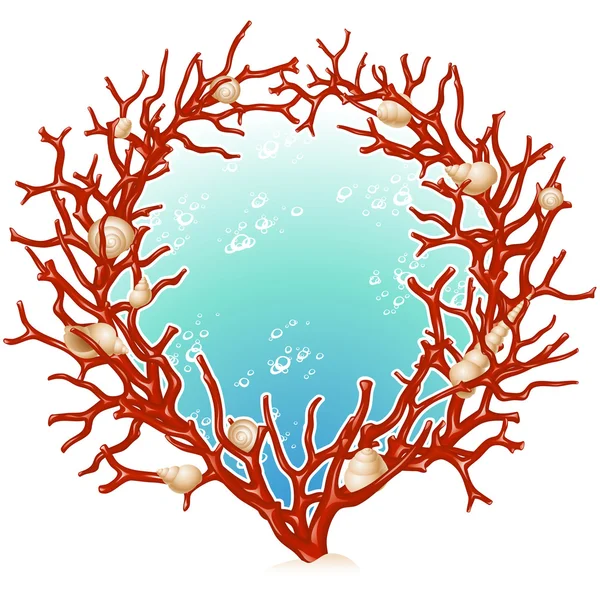 Cornice in corallo rosso — Vettoriale Stock