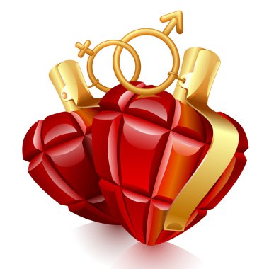 Two grenade hearts clipart