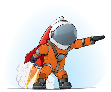 Astronaut on the rocket clipart
