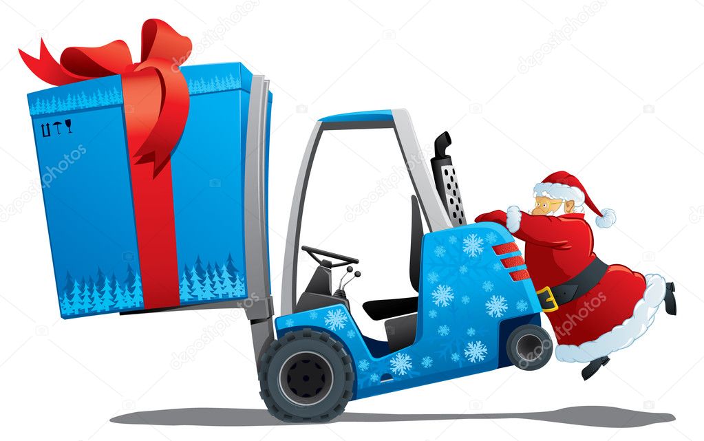 Santa with a christmas loader