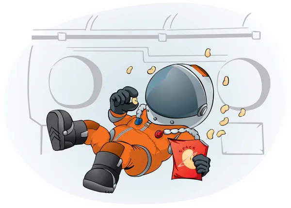 Astronaut i rymden fartyget — Stock vektor