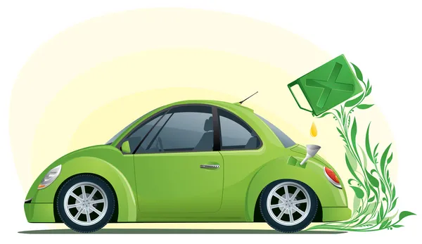 Eco car on the bio fuel — Stock Vector