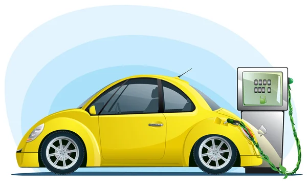 Eko araba bio yakıt — Stok Vektör