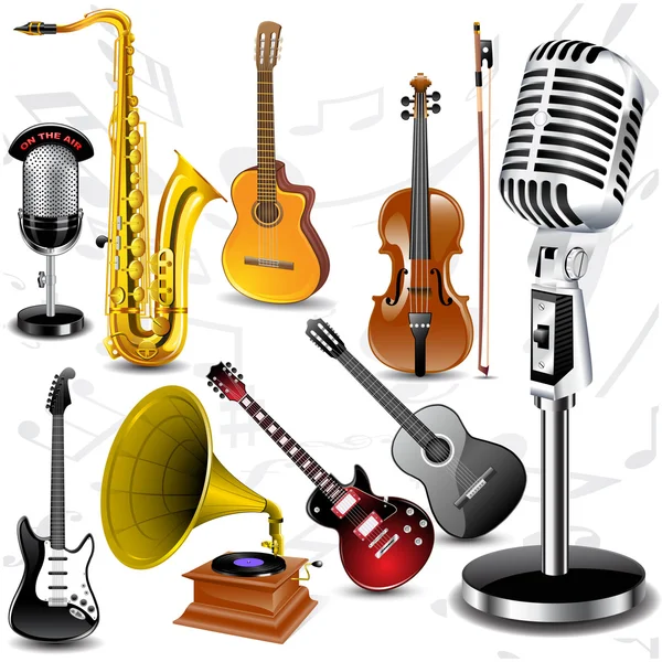 Instruments de musique vectoriels — Image vectorielle