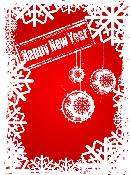 Happy New Year red background — Stock Vector