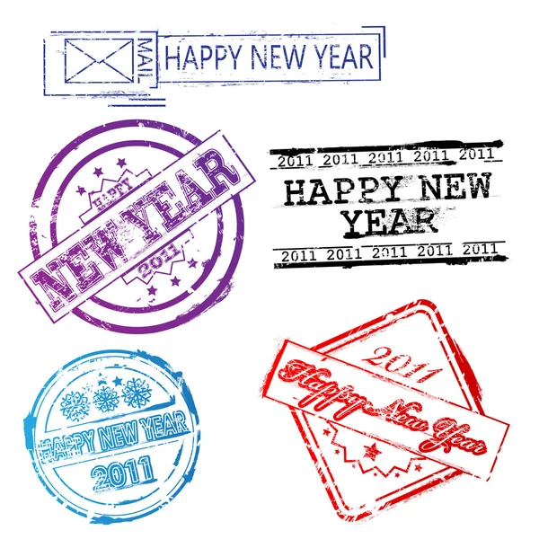 New year 2011 stamps — Stock Vector