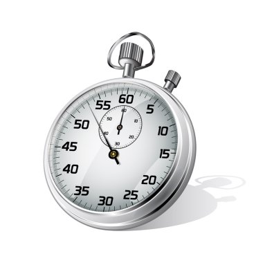 Vector illustration of stopwatch over white background clipart