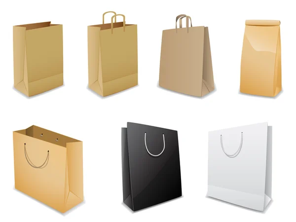 Conjunto de sacos de papel vetorial —  Vetores de Stock