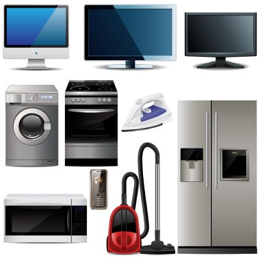 Household electronic elements clipart