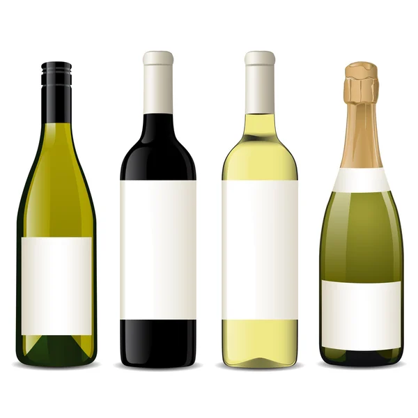 Bottiglie di vino vettoriale — Vettoriale Stock