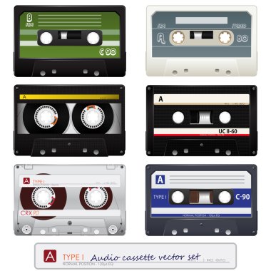 Vector audio cassettes clipart