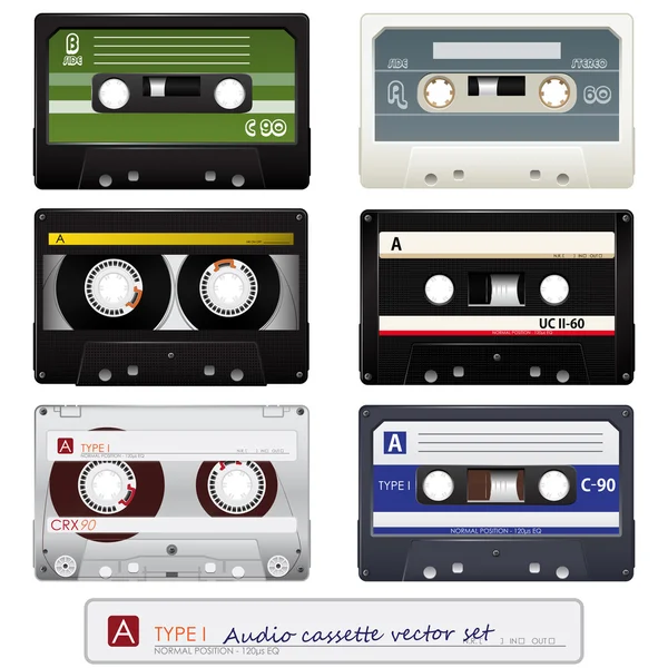 Vector audio cassettes — Stock Vector