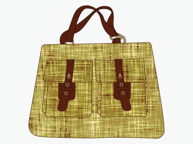 Textured hand bag against white clipart