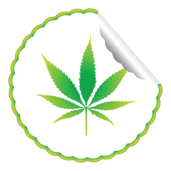 Rótulo da folha de cannabis — Vetor de Stock
