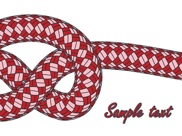 Плитковий вузол на червоній мотузці — стоковий вектор