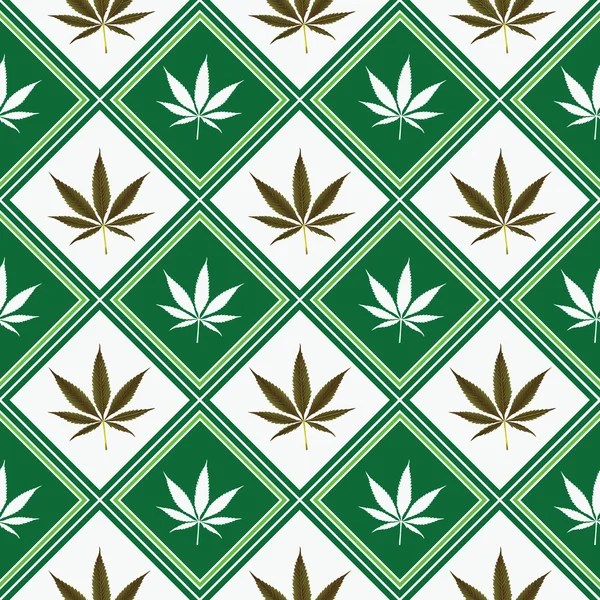 Texture sans couture au cannabis — Image vectorielle