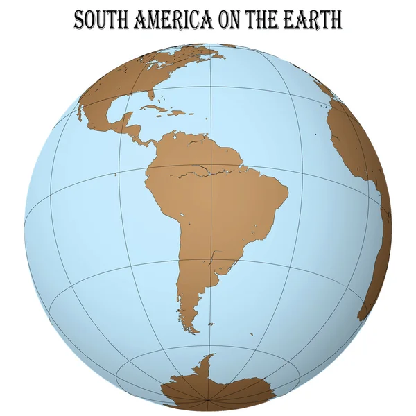 南美洲在地球上 — 图库矢量图片