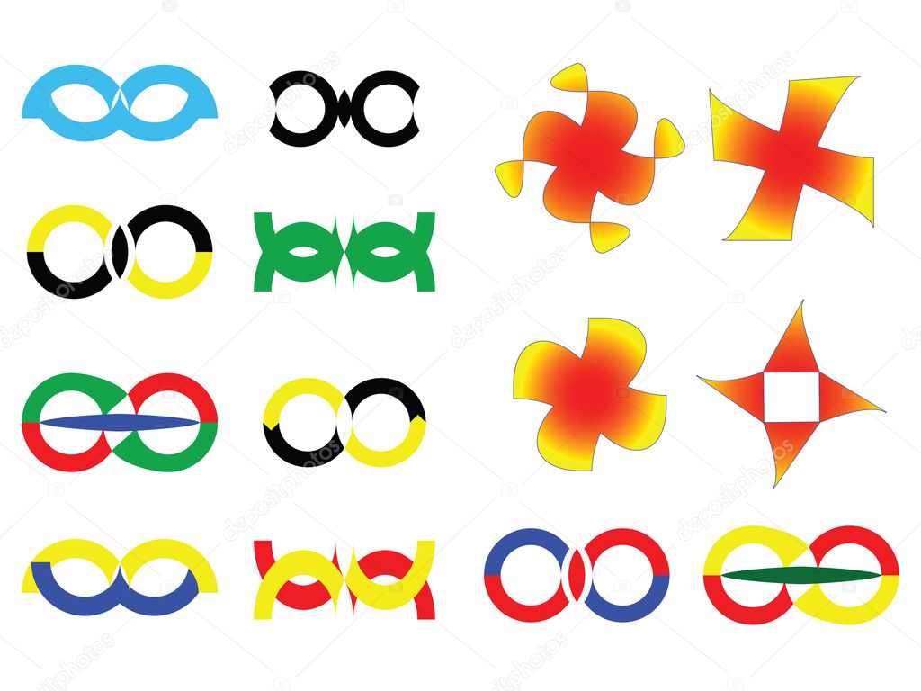 Logos collection against white background, abstract vector art illustration