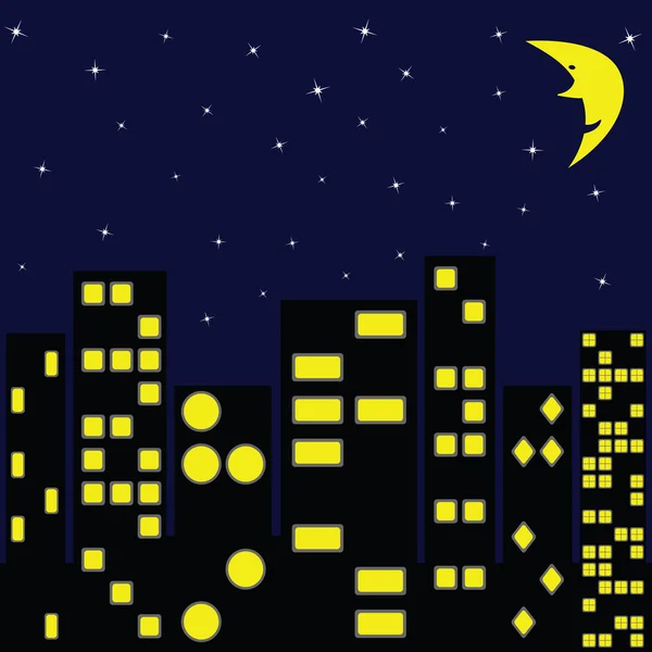 Město v noci — Stockový vektor