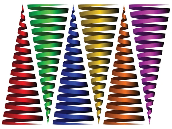 Rubans cônes contre blanc — Image vectorielle