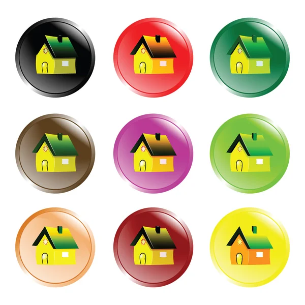 Botón de casa iconos — Vector de stock