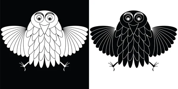 Desenhos animados de coruja estilizados —  Vetores de Stock