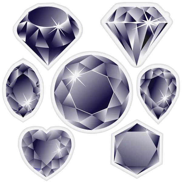 Etiquetas de diamantes — Vetor de Stock