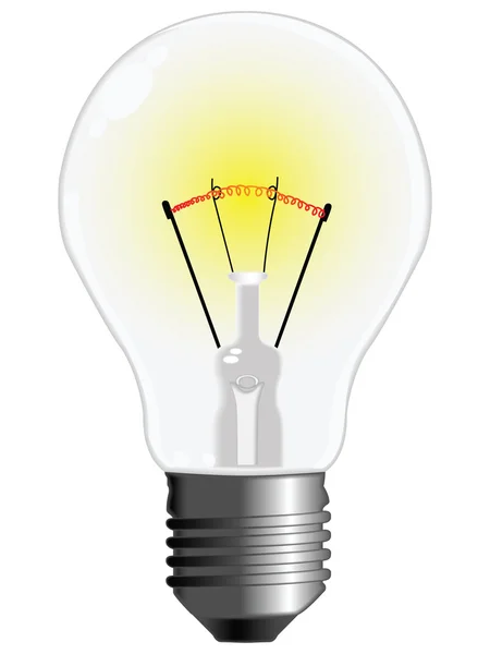 Ampoule contre blanc — Image vectorielle